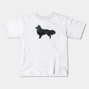 Shetland Sheepdog, Sheltie, Black Silhouette Art Kids T-Shirt